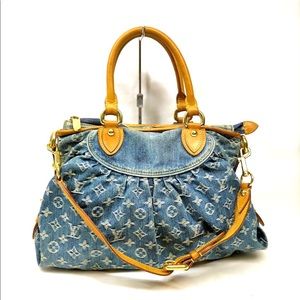 Authentic Louis Vuitton Neo Cabby Blue EUC Monogram Denim Tote